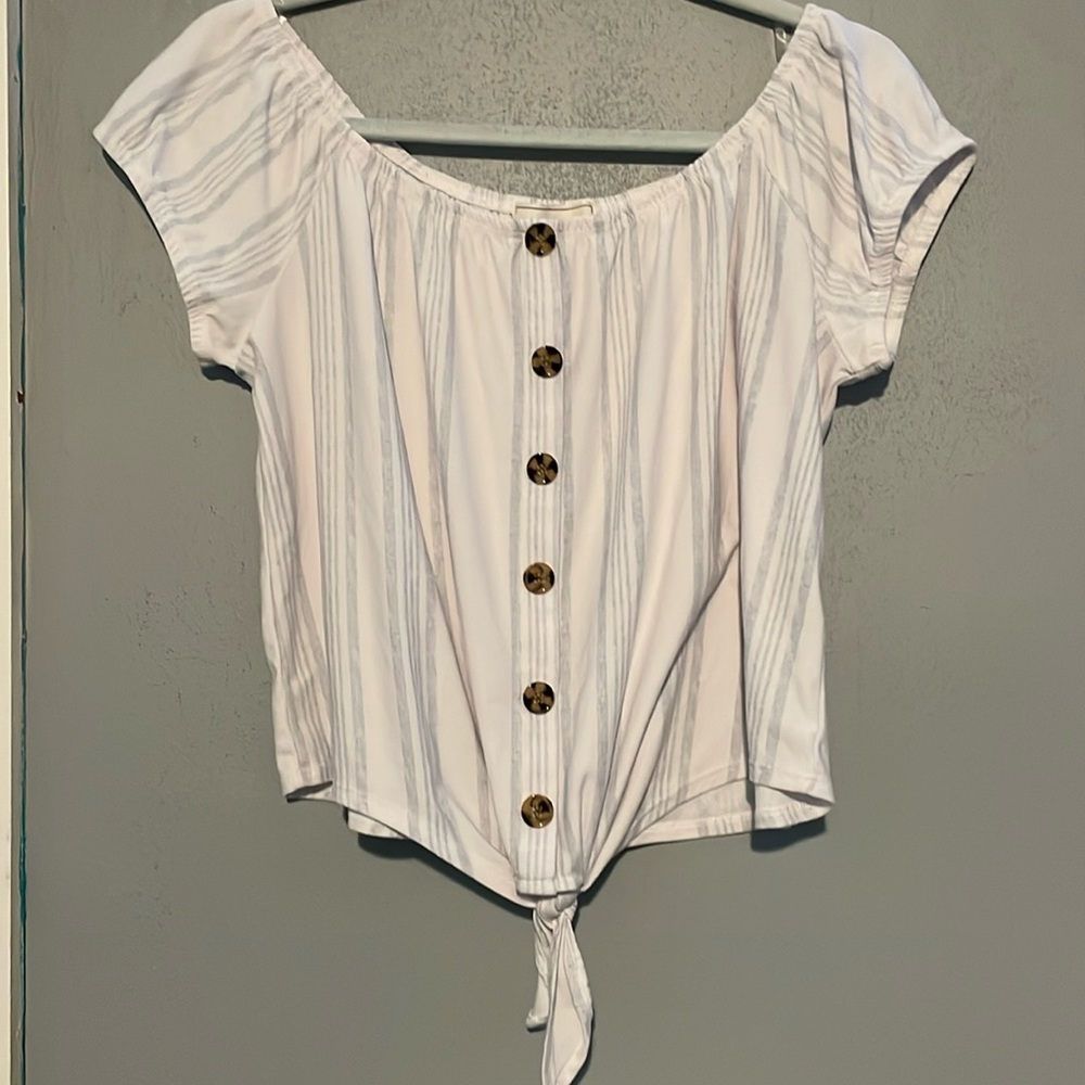 Women’s stripped white and blue shirt